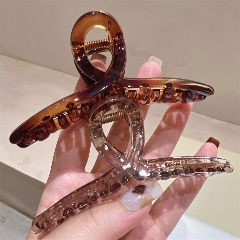 简约基础款透明茶咖色大抓夹百搭纯色盘发鲨鱼夹慵懒风琥珀咖发抓,饰品/流行首饰/时尚饰品新,发饰,淘宝优惠券,粉丝福利购,淘宝优惠卷