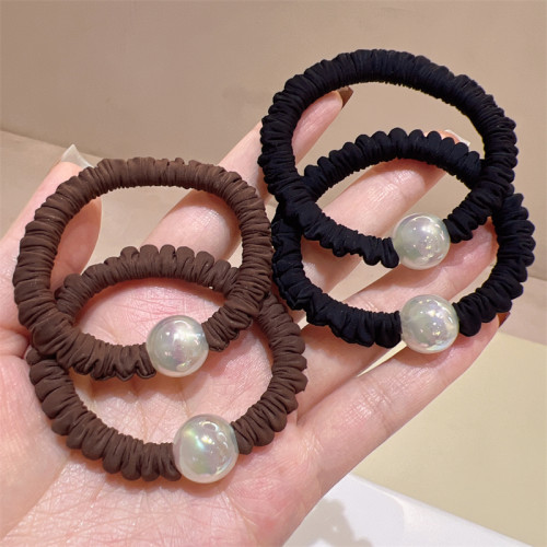 发绳韩版简约幻彩珠发圈黑色棕色