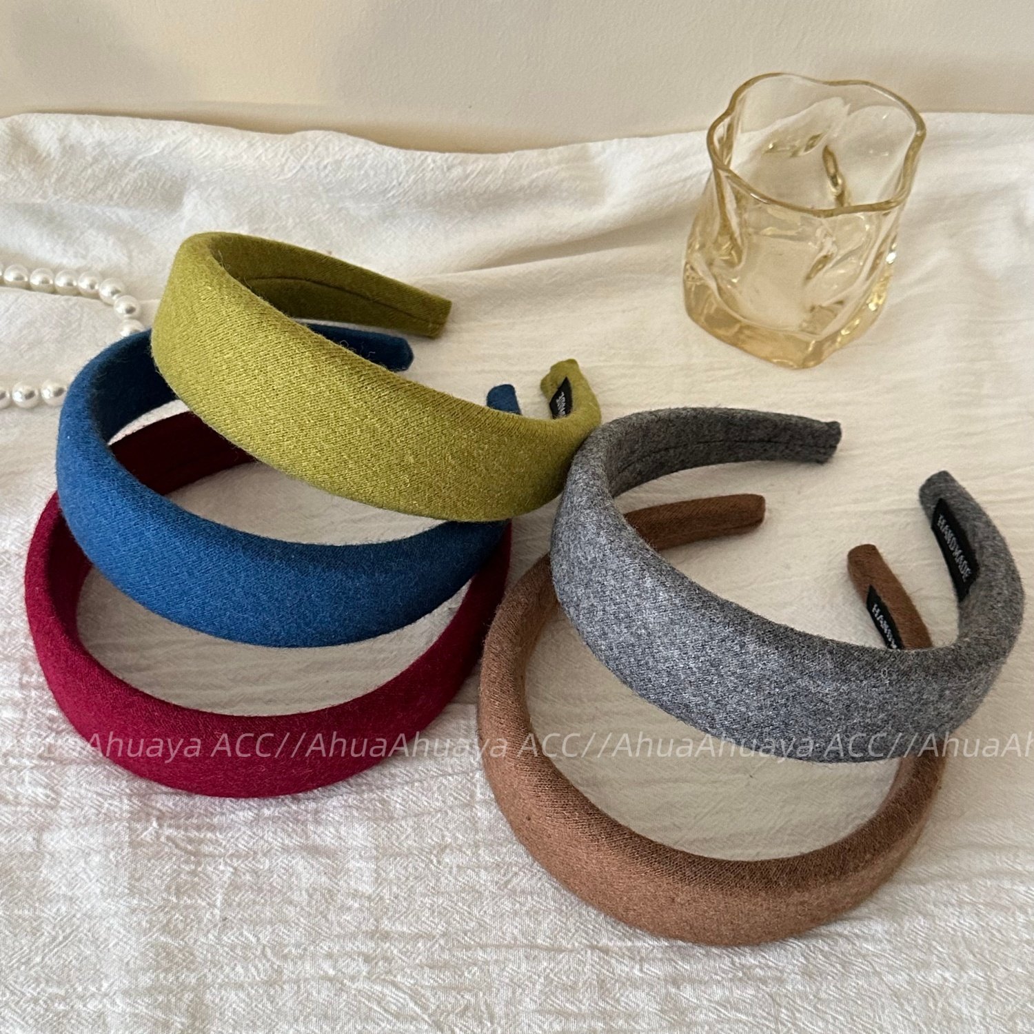 韩系时尚针织纯色毛呢灰色发箍