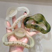 2026春夏新款 盘发夹鲨鱼夹 薄荷绿色格林风磨砂云朵大抓夹百搭时尚