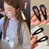 韩国欧尼甜美百搭时尚 黑白波点水滴BB夹甜酷气质发夹边夹刘海夹