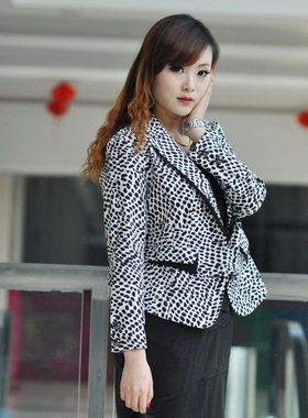卡伊奴专柜正品Ｇ213200经典黑白点ＯＬ气质小西服/小外套