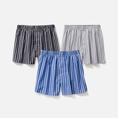 阿罗裤 睡短裤 男士 三条装 纯棉平角加大码 青年四角内裤 潮流宽松个性