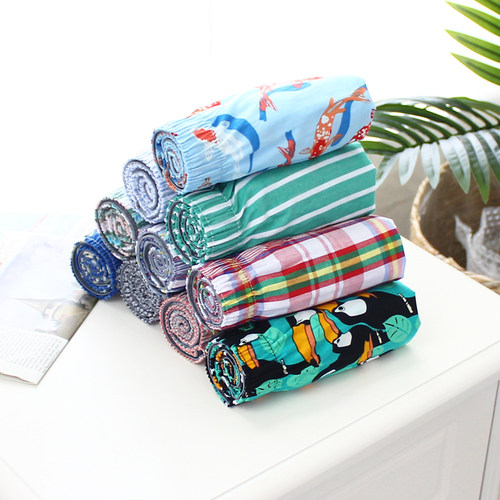 梭织居家宽松大码4条纯棉内裤