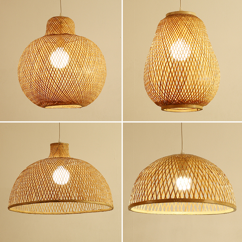 竹艺东南亚仿古组合竹编吊灯