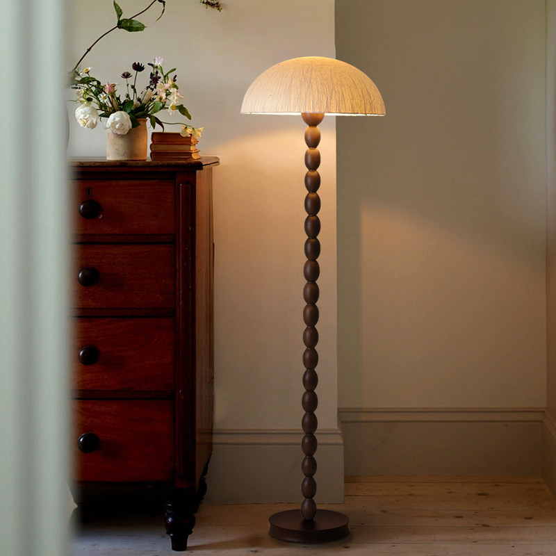 中古风宣纸实木客厅落地灯卧室书房咖啡厅沙发旁边高级感立式台灯