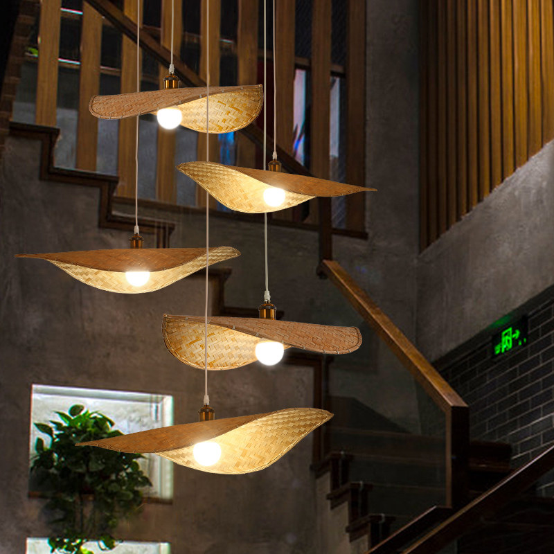 竹编loft复式挑高客厅组合吊灯 东南亚楼梯餐厅民宿竹艺编织灯具,家装灯饰光源,LOFT/复式住宅/楼梯吊灯,淘宝优惠券,粉丝福利购,淘宝优惠卷