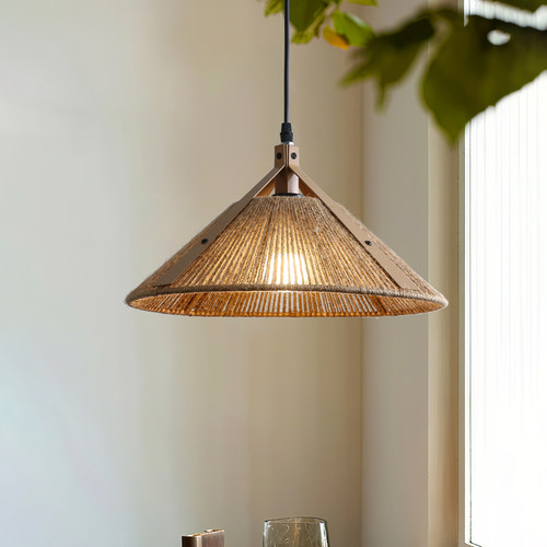 复古麻绳吊灯中古风飘窗玄关餐厅