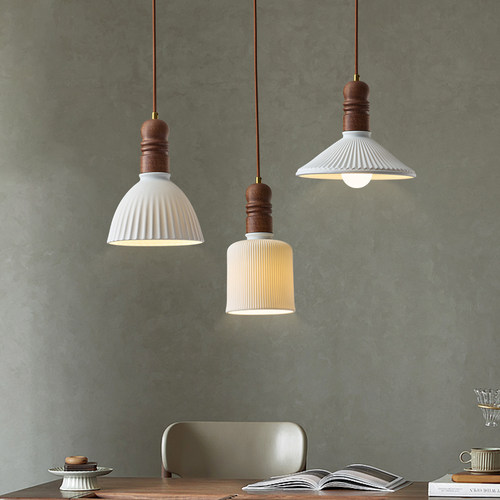 中古风手工陶瓷实木吊灯床头灯