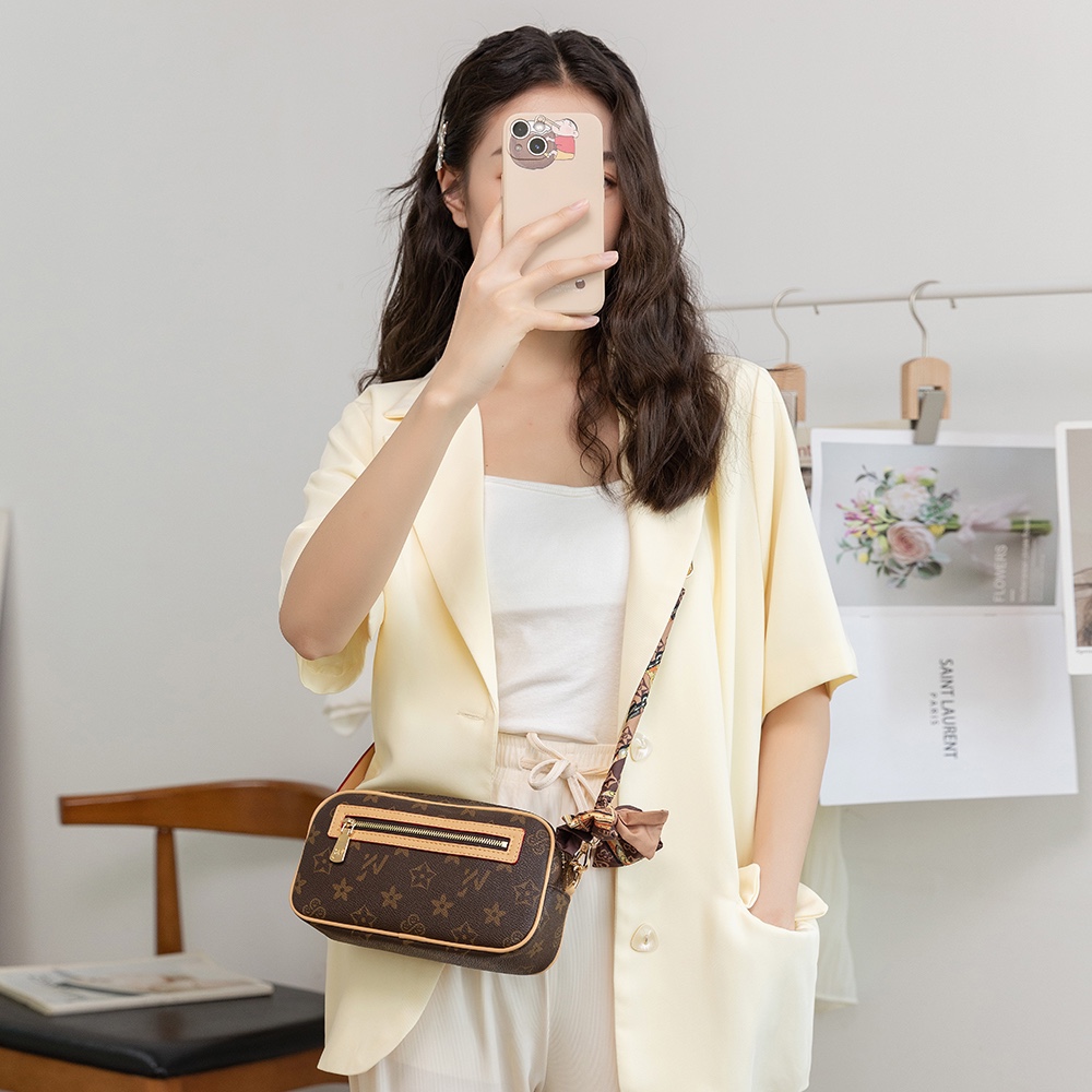 开口笑盒子包中古包单肩斜挎包