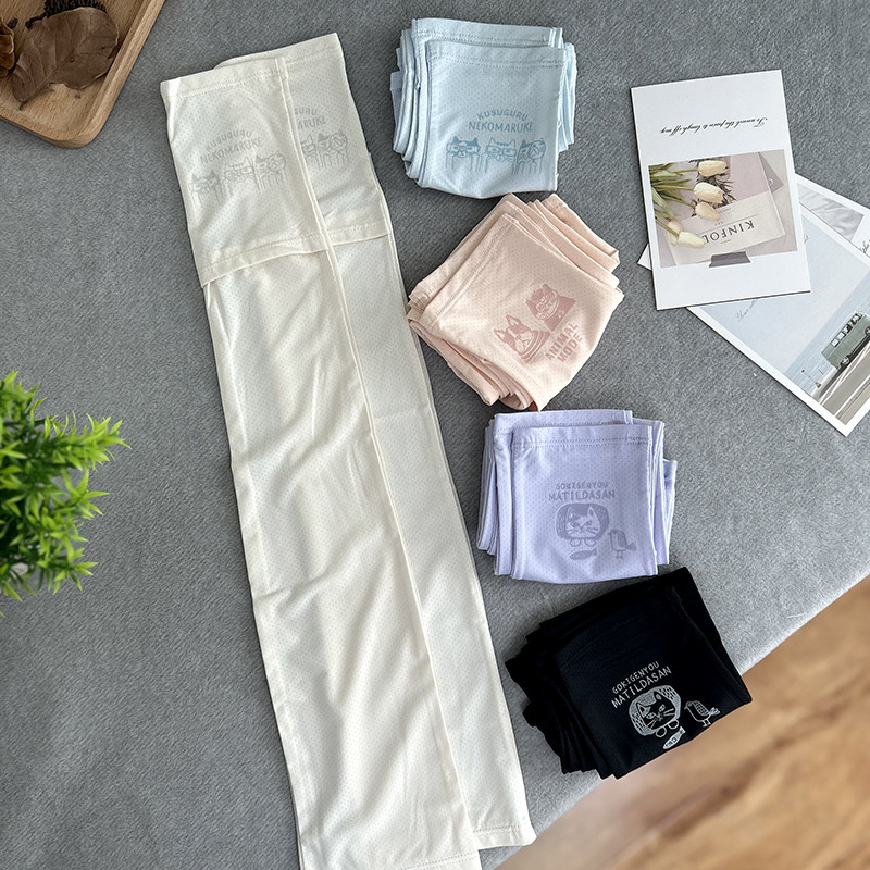 防晒袖套手套一体冰袖猫咪透气网眼拼接冷感夏季连指速干休闲女士