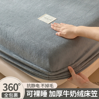 【A级母婴可用】牛奶绒床笠单件