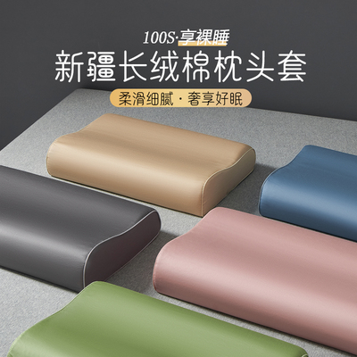 100S长绒棉乳胶枕套一对家用