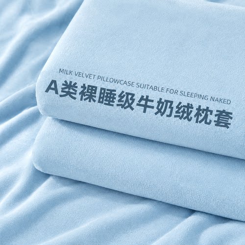 冬季加厚牛奶绒枕套一对装
