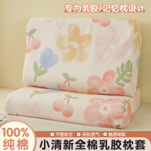 小清新纯棉乳胶枕套40x60一对装橡胶记忆枕头套30x50儿童全棉整套