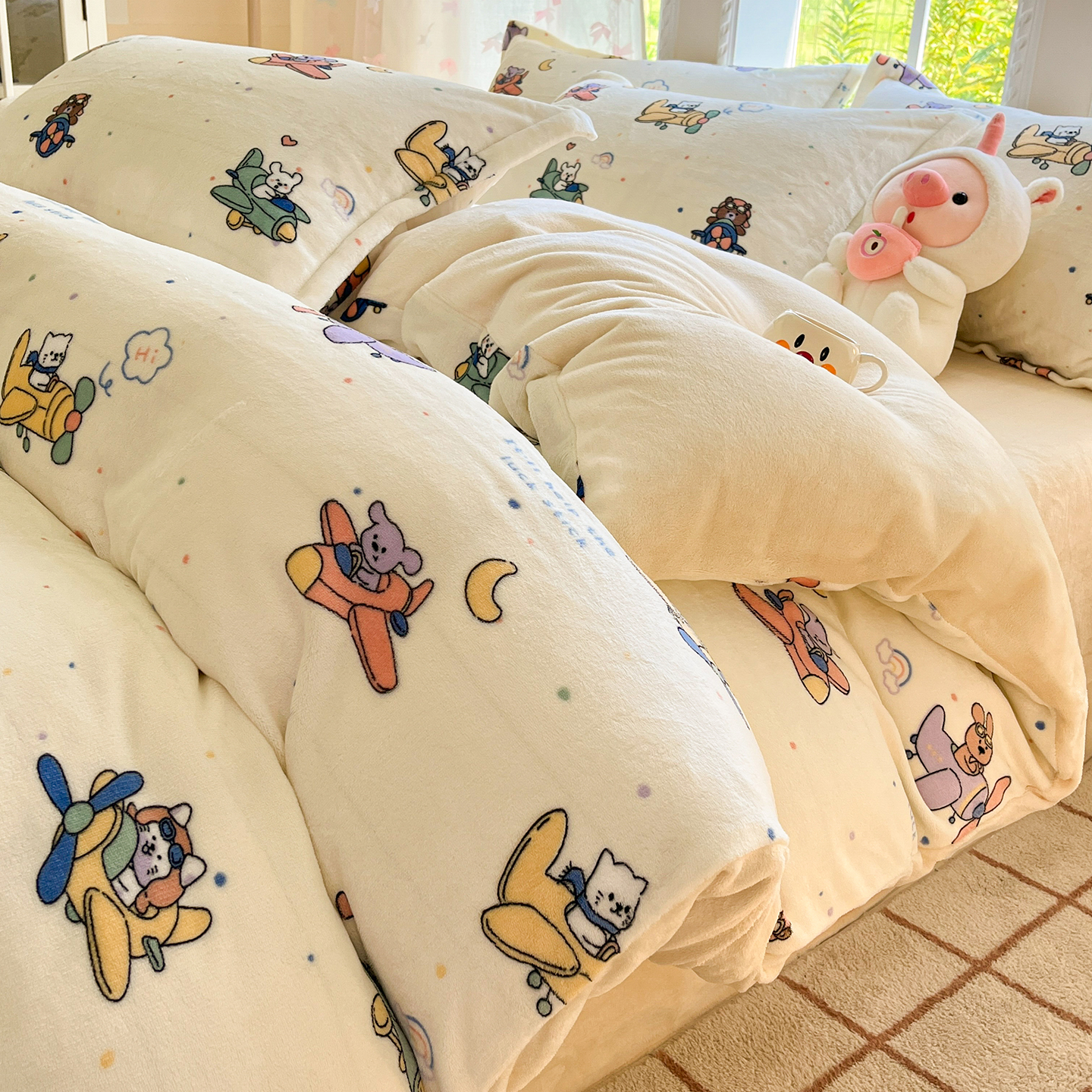 【A类母婴级】牛奶绒保暖四件套