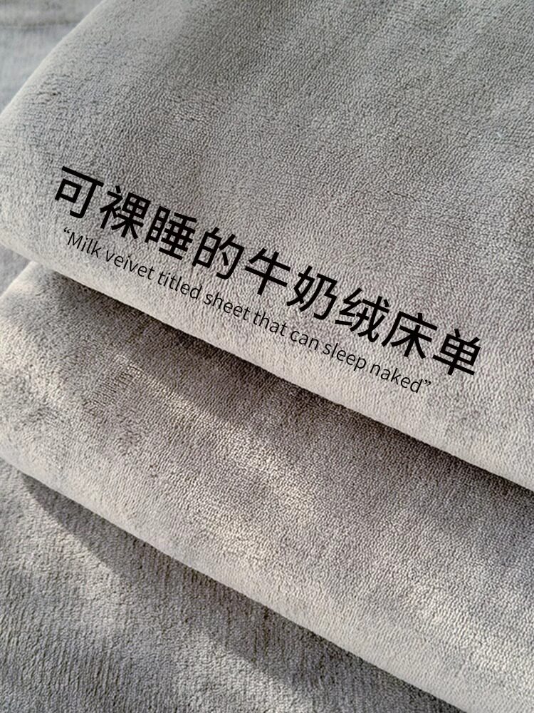 2025新款加厚牛奶绒床单单件冬季加绒保暖被单垫单人宿舍高克重毯