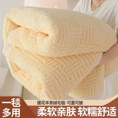 【A类母婴可用】加厚羊羔绒毛毯