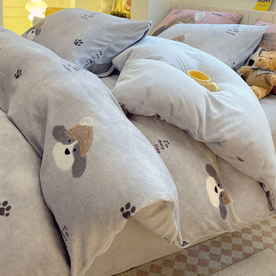 【A类母婴可用】加厚牛奶绒被套