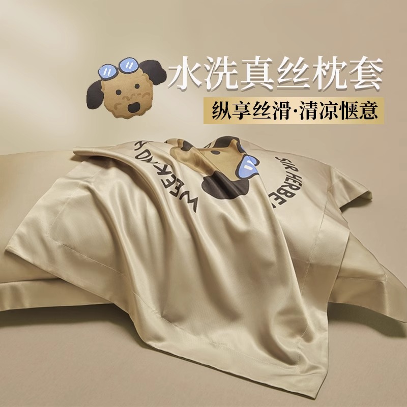 夏季水洗真丝枕套一对装48cmx74cm家用枕头套2025新款枕芯内胆套