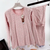 内衣彩纱棉花边领秋衣秋裤 雅慧琳秋冬女士套装 弹力棉打底保暖 包邮