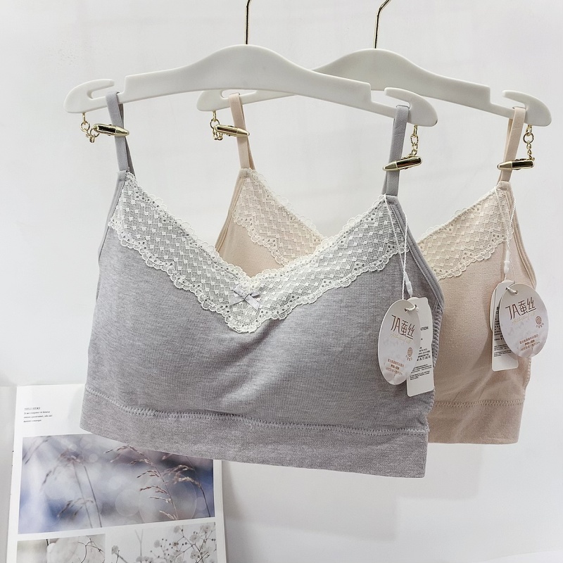 韩系蕾丝V领莫代尔无痕美背