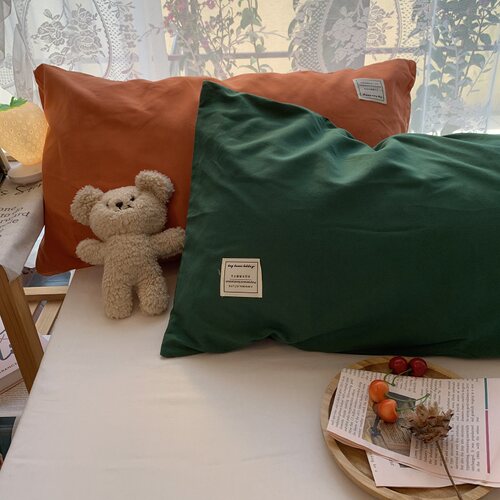 磨毛纯色48*74枕套一对装