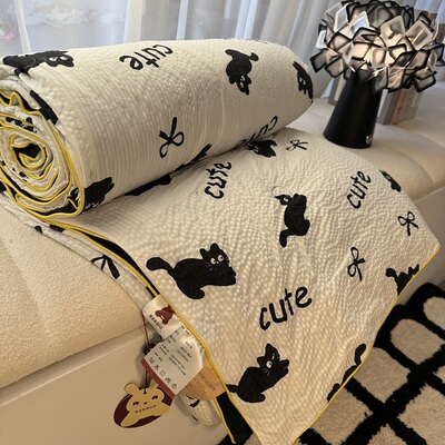 可爱猫咪被子泡泡棉夏季薄款夏被