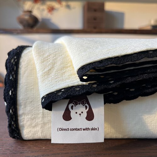 日系奶油风纯色蕾丝花边床单枕套