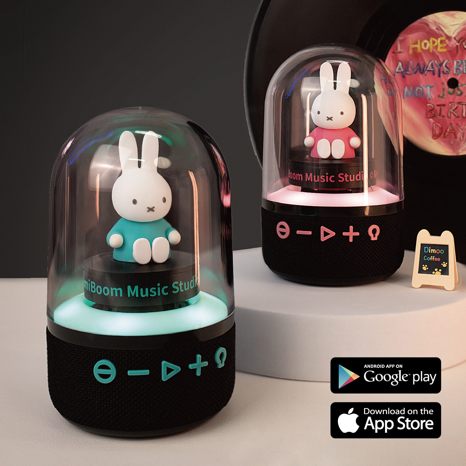 Miffy米菲蓝牙音箱手机智能APP调控渐变灯光无线低音炮氛围灯桌面