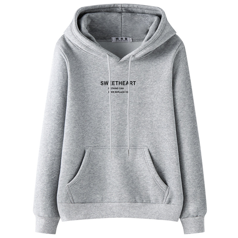 正肩春秋季卫衣女2026新款连帽秋冬灰色纯棉长袖加绒大码薄款外套