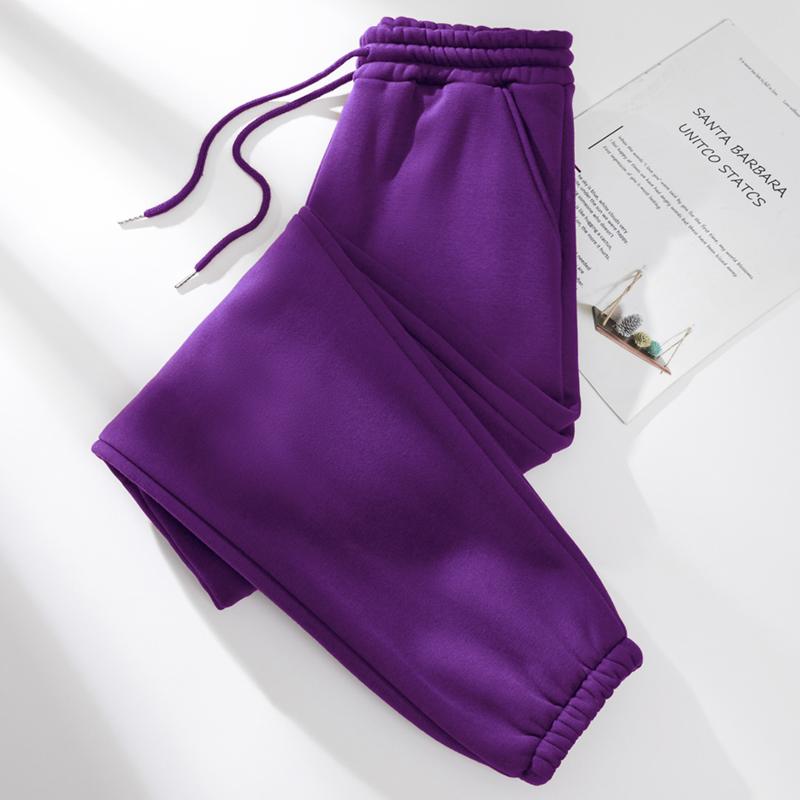 2025新款春秋束脚卫裤女加绒大码秋冬季收口直筒薄款长裤子显瘦潮