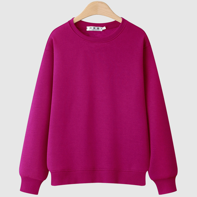 秋冬正肩卫衣女圆领2025新款爆款无帽加绒加厚大码春秋火龙果长袖