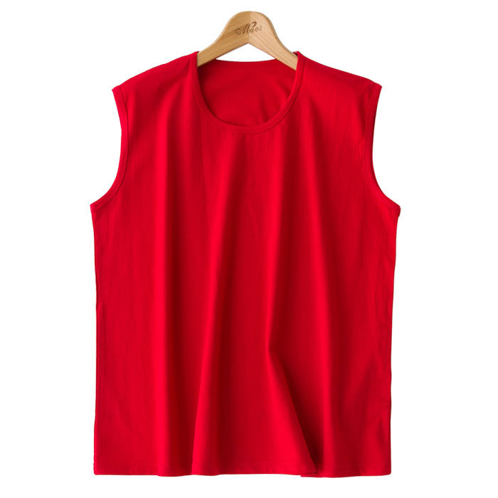 买2送1妈妈背心大码无袖老人打底衫中老年女本命年纯棉全棉红背心