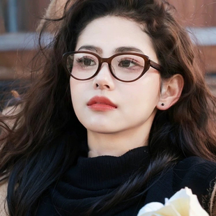 女款猫眼眼镜框方圆脸个性素颜眼镜大脸显瘦可配度数防蓝光眼镜框