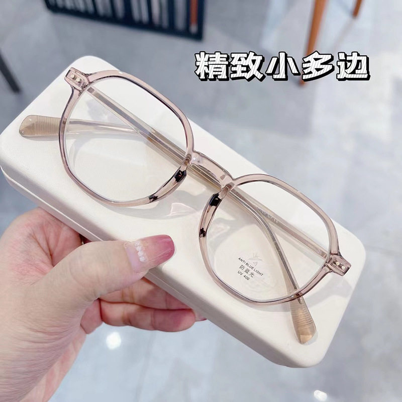 新原宿风不规则框架韩版时尚百搭TR90男女可配高度近视防蓝光眼镜