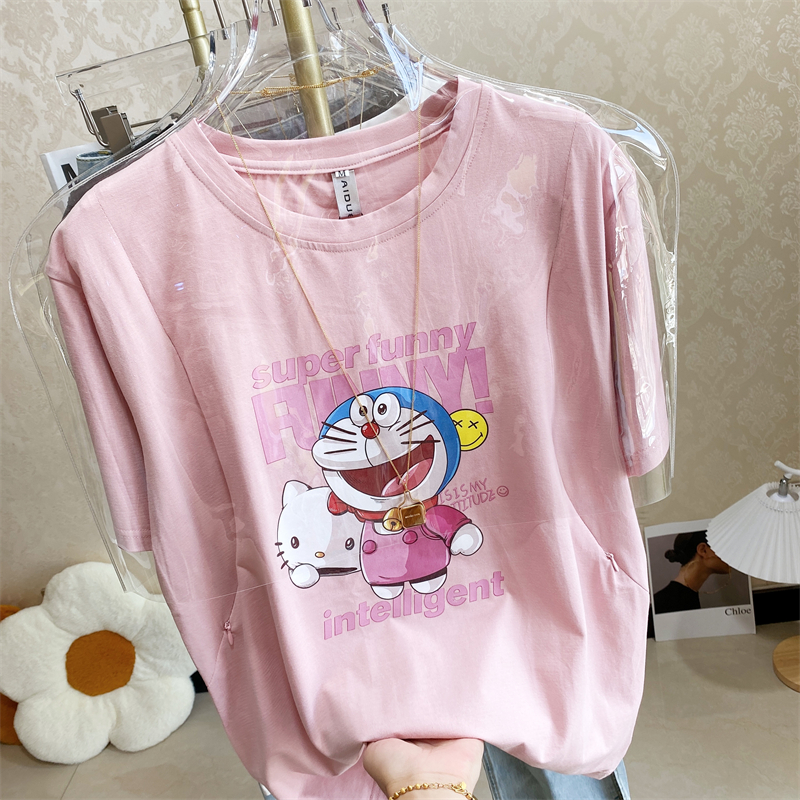 t恤夏季潮妈外出哺衣装上衣服短袖侧拉链产后薄款夏装哺乳期妈妈