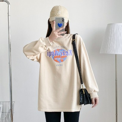 侧开口大码喂奶加厚纯棉哺乳期外出辣妈上衣服秋冬季外穿棉质卫衣