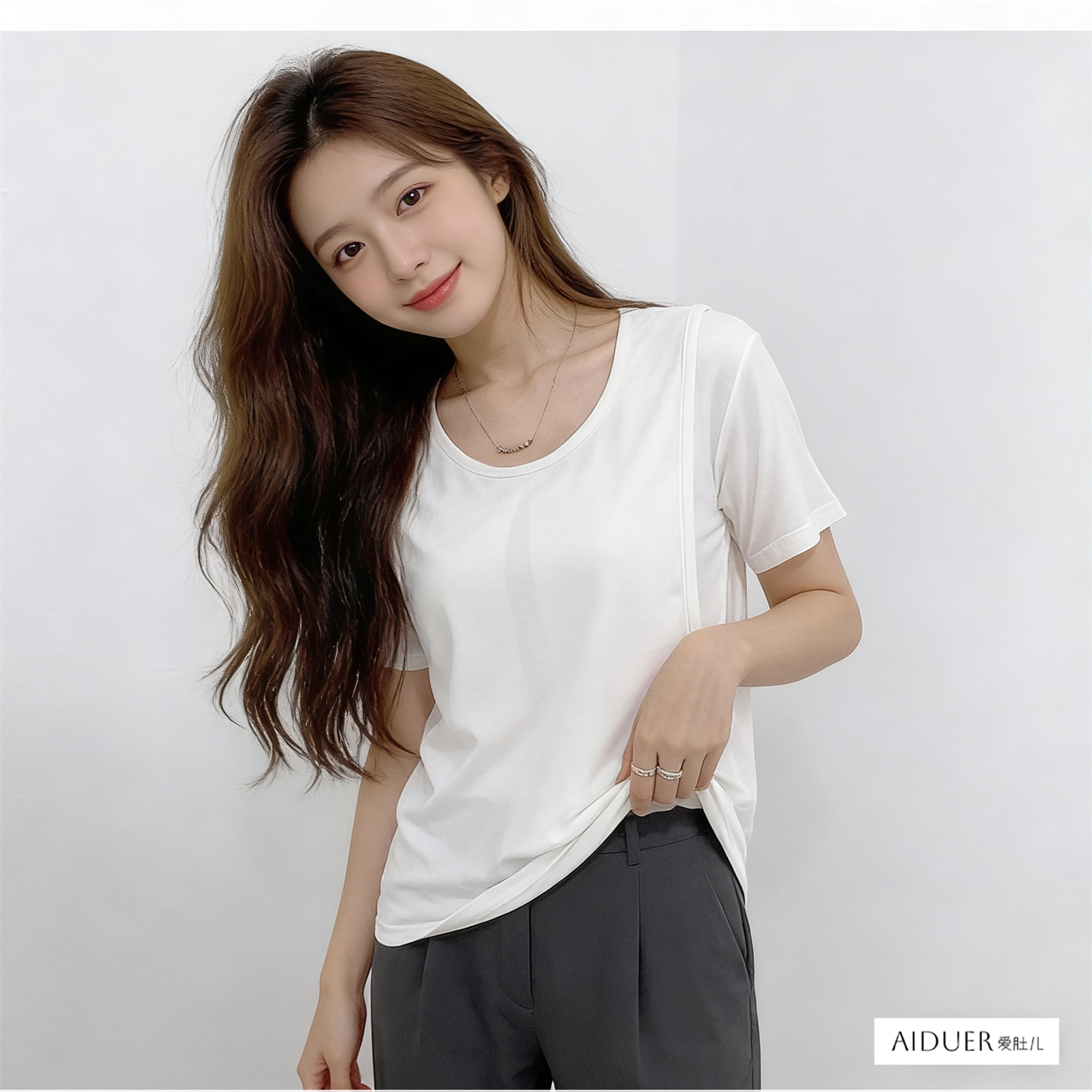 莫代尔夏天夏季哺乳期上衣服夏装外出白色薄款半袖可外穿短袖T恤