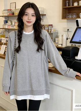 母乳时尚妈妈春季哺乳期上衣服春装外出辣妈穿搭单件显瘦外穿卫衣