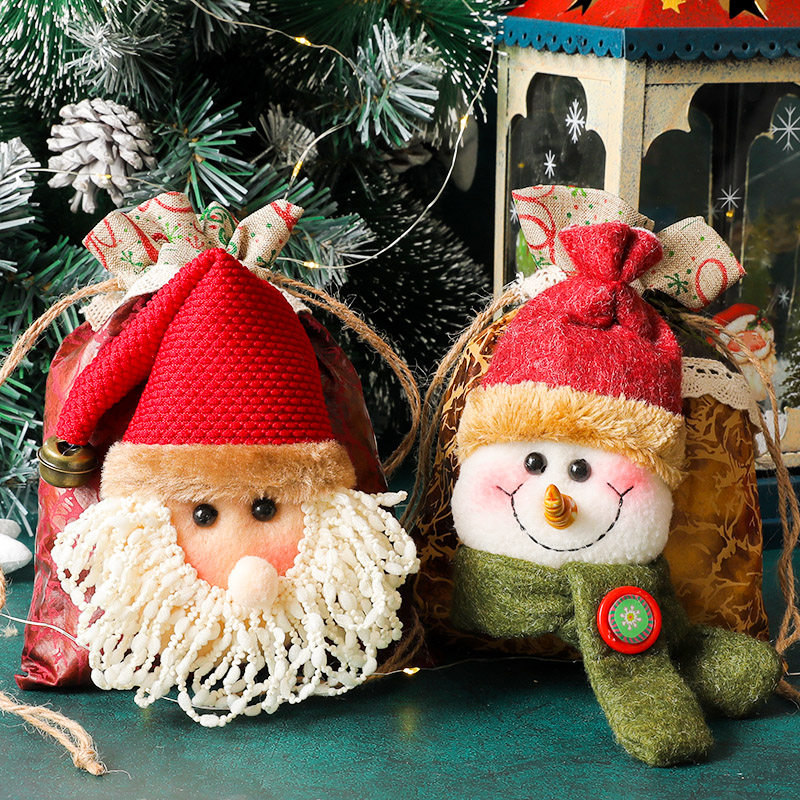 圣诞礼物糖果袋christmas gift bag candy bag snowman tote bag