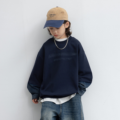 青少年男孩加绒卫衣2025新款冬季