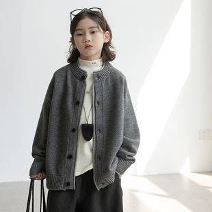 儿童毛衣男款冬季2025新款男孩大童韩系冬装外套男童加厚针织开衫