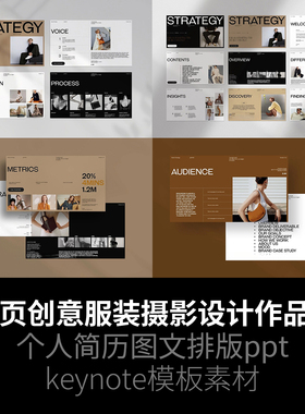 26页创意服装摄影设计作品集个人简历图文排版ppt/keynote模板
