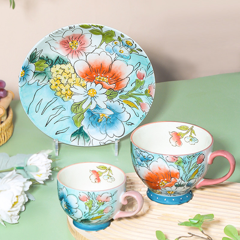 晟世手绘釉下浮雕餐具