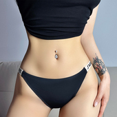 脐钉脐环女肚脐钉925纯银养脐洞欧美辣妹2023新款 防过敏水滴脐钉