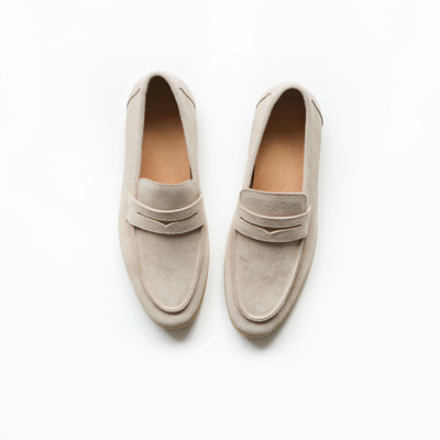 Cssu Gent高定意式复古老钱风小众男士商务休闲麂皮乐福鞋