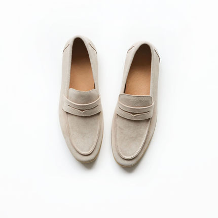 Cssu Gent高定意式复古老钱风小众男士商务休闲麂皮乐福鞋