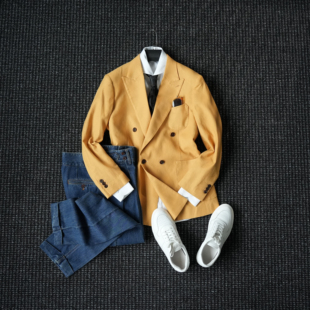 CssuGent那不勒斯皇后戗驳领一粒扣西服男绅装 外套 高奢米兰眼西装