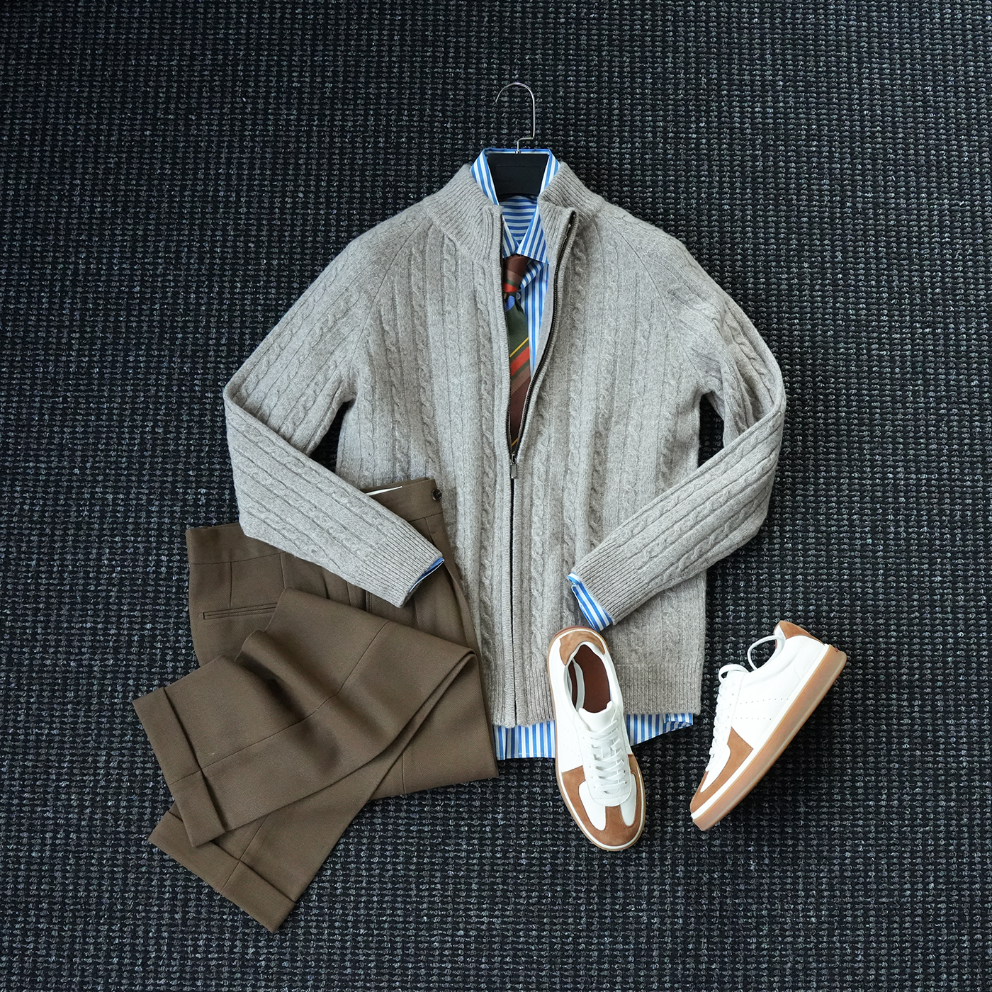 开衫外套男经典老钱风毛衣潮